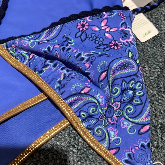 BRAND NEW with tags RARE Aerie reversible bikini high waist jet set beach Ikat - Picture 7 of 10